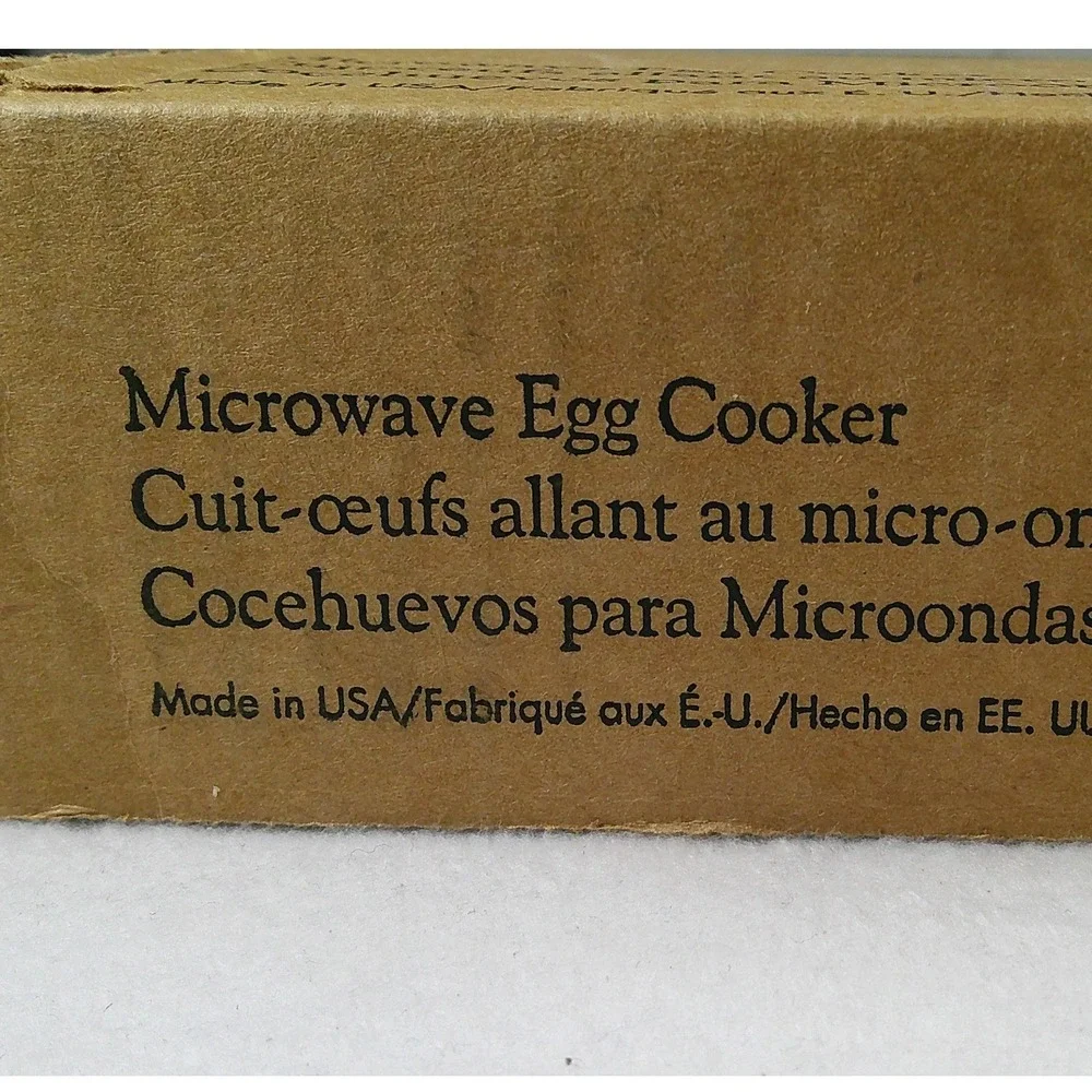 The Pampered Chef Microwave Egg Cooker 1372 Natural‎ Stoneware Made in USA New